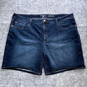 Riders by Lee Womens 22W Dark Wash Denim Bermuda Shorts Mid Rise Stretch